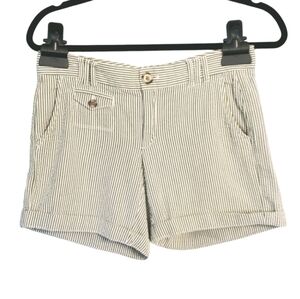 Banana Republic Striped Cuffed Shorts 0 Petite
